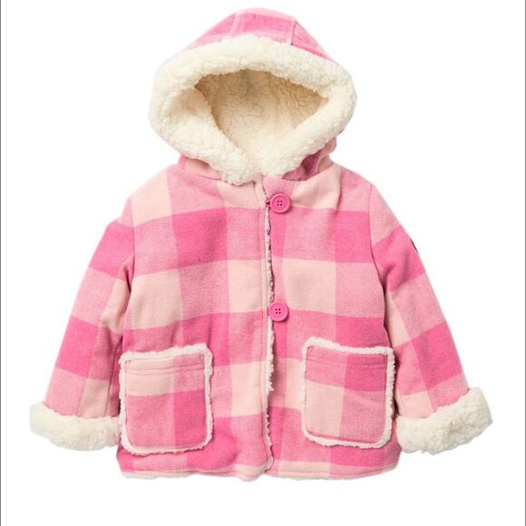 Jessica Simpson Faux Shearling Plaid Jacket 12 M - Picture 1 of 8